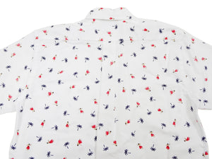 Sun Surf Casual Button Down Shirt Men's Short Sleeve Hula Dancer Palm Tree All-over Print Oxford Button Up Shirt SS39282 105 Off-White