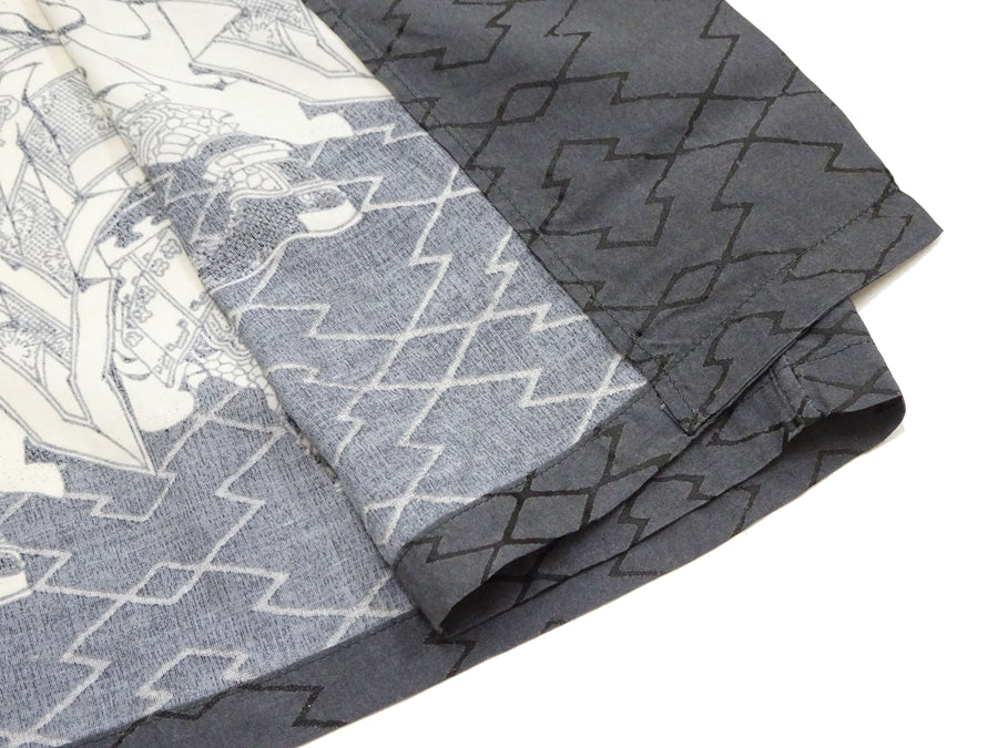 Sun Surf Men's Japanese Art Short Sleeve Shirt - Katsushika Hokusai Graphic in Classic Hawaiian Shirt Style SS39460 119 Charcoal-Black