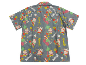 Sun Surf Men's Cotton Hawaiian Shirt - Uncle Torys Graphic Design - Short-Sleeve Aloha Shirt "TRIP TO HAWAII" SS39537 119 Faded-Black