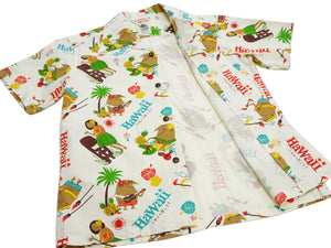 Sun Surf Men's Cotton Hawaiian Shirt - Uncle Torys Graphic Design - Short-Sleeve Aloha Shirt "TRIP TO HAWAII" SS39537 105 Off-White