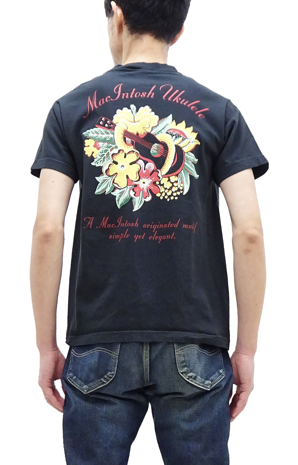 Sun Surf T-shirt Men's McIntosh Ukulele design Graphic Short Sleeve  Hawaiian Tee SS79350 119 Faded-Black