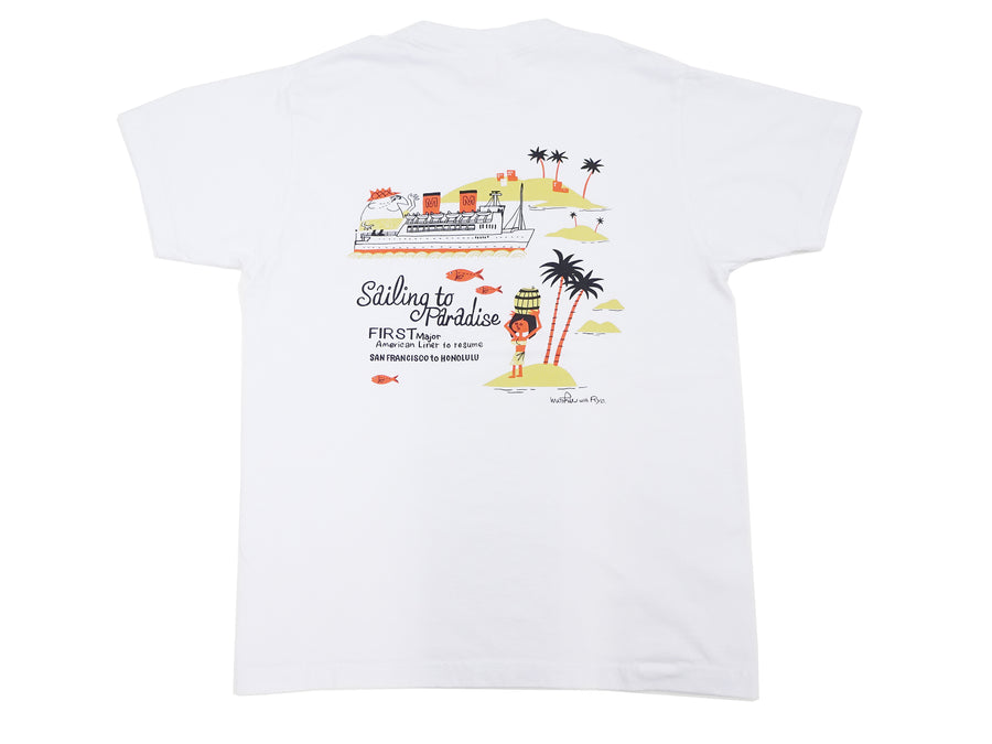 Sun Surf T-shirt Men's Uncle Torys Sailing to Paradise Graphic Short Sleeve Hawaiian Tee SS79386 101 White