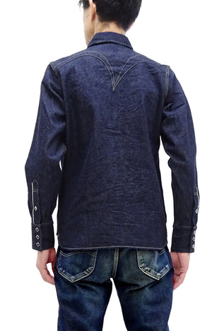 Samurai Jeans Denim Shirt Men's Long Sleeve Western Shirt SWD-L01 Indigo