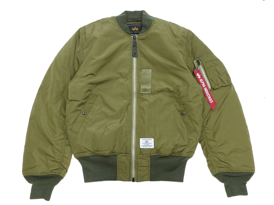 Alpha Industries Lightweight MA-1 Jacket Men's Casual Updated Version of the MA1 Flight Bomber Jacket TA0720 019 Olive-Green