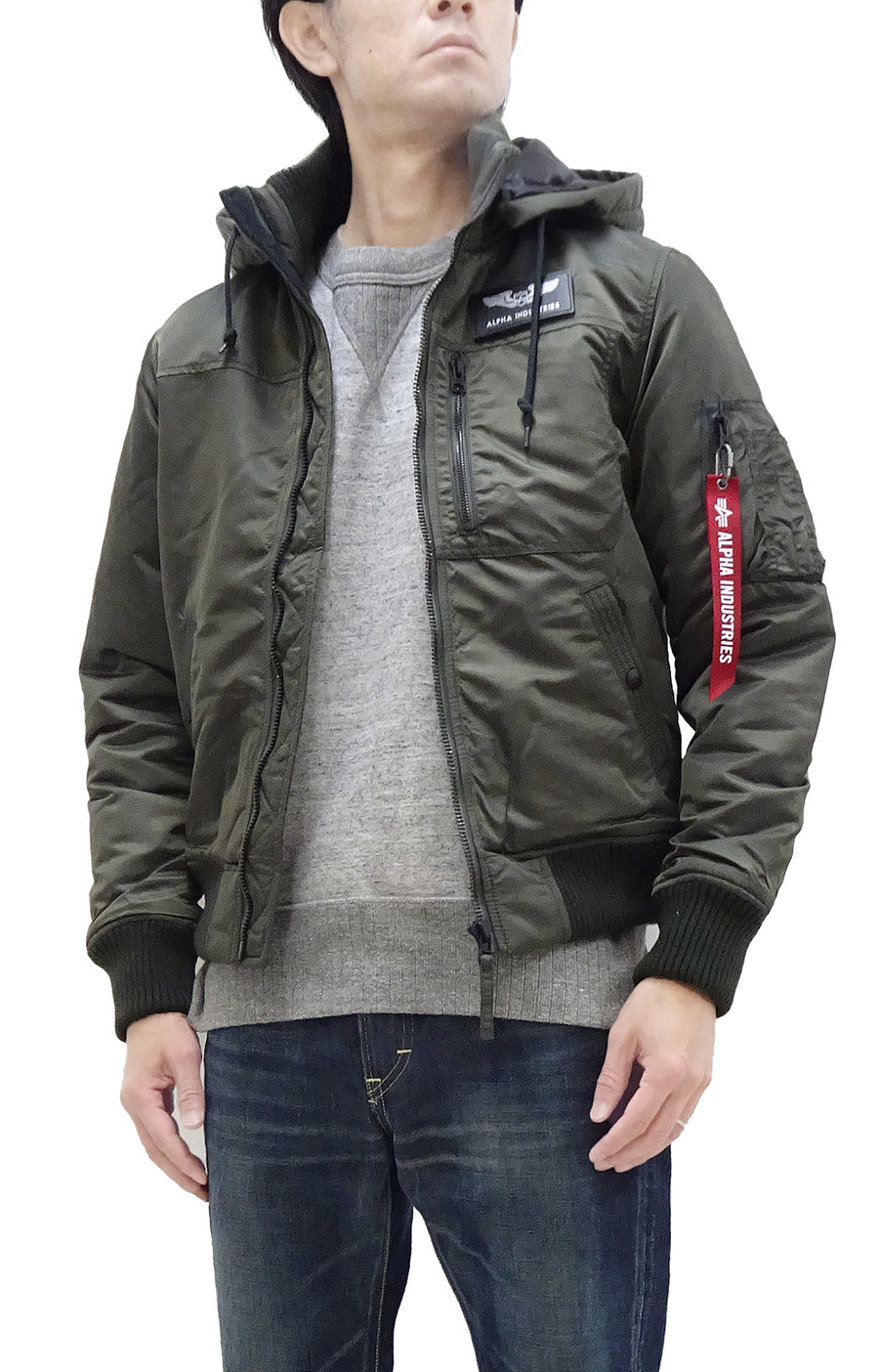 Alpha industries outlet hooded bomber jacket