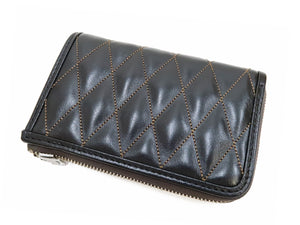 TOYS McCOY Wallet Men's Casual Quilted Leather Wallet with L-shaped Zip Closure TMA2310 030 Black