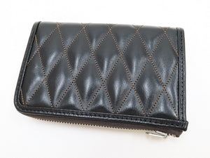 TOYS McCOY Wallet Men's Casual Quilted Leather Wallet with L-shaped Zip Closure TMA2310 030 Black