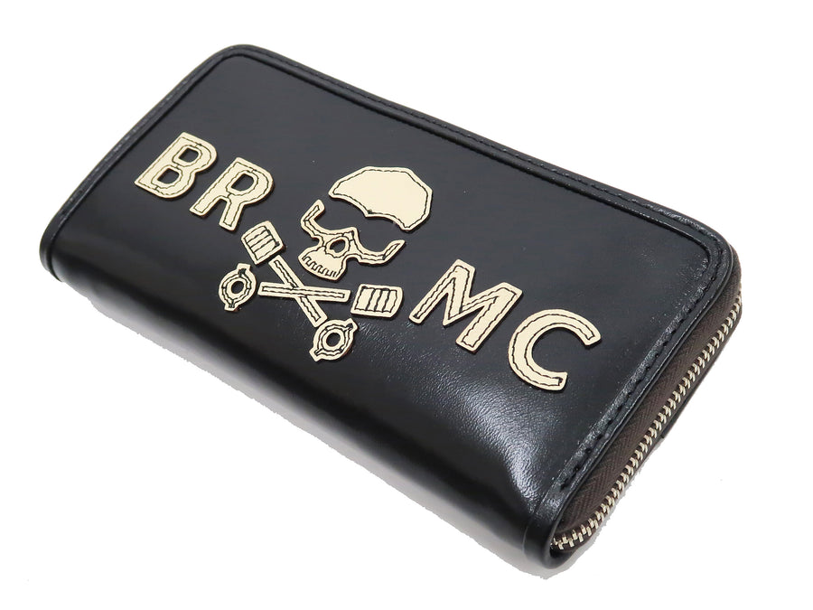 TOYS McCOY Leather Long Wallet Men's Casual The Wild One BRMC Skull Logo TMA2311 031 Black
