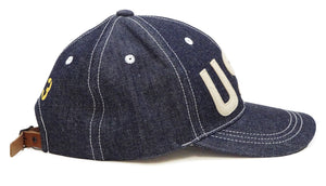 TOYS McCOY Denim Cap Men's Military USN Custom Denim Baseball Hat TMA2315 Deep Blue Indigo Denim