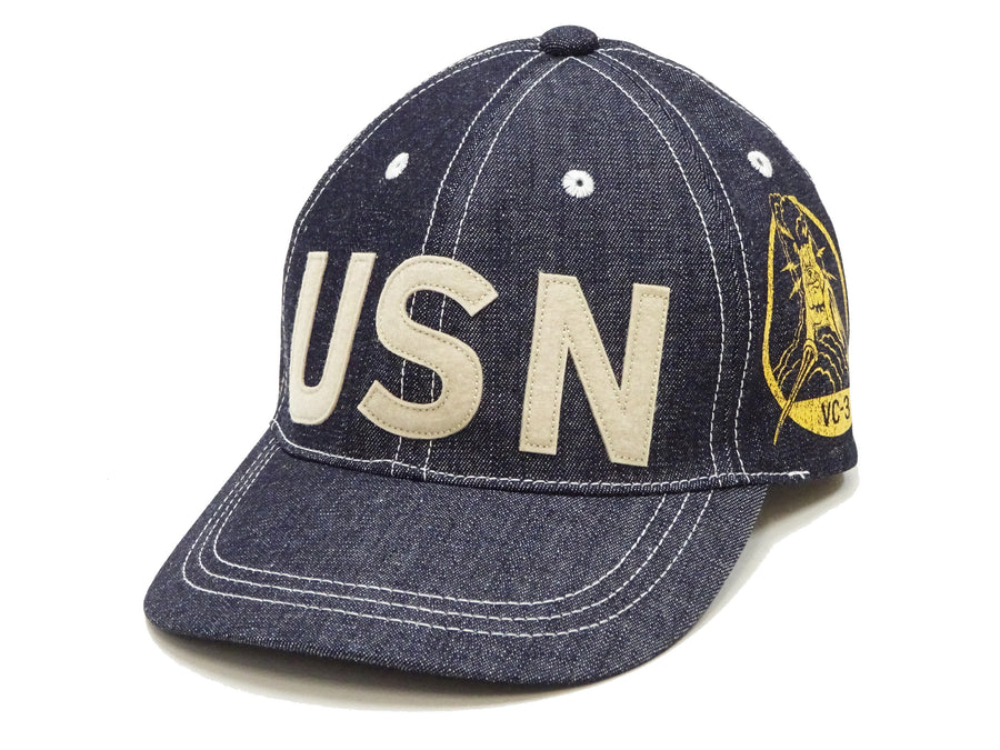 TOYS McCOY Denim Cap Men's Military USN Custom Denim Baseball Hat TMA2315 Deep Blue Indigo Denim