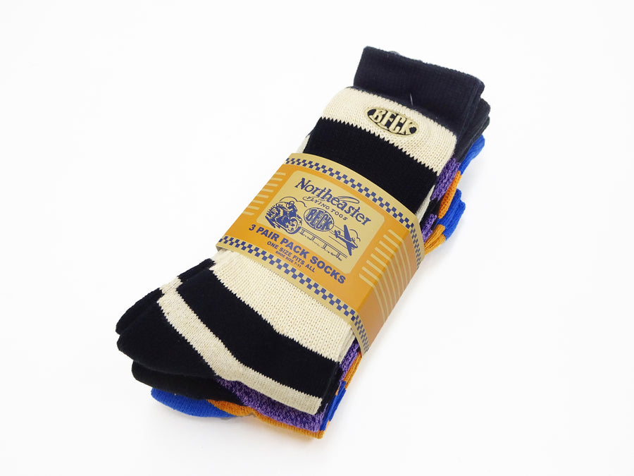 TOYS McCOY Socks Men's Casual Horizontal Striped Boot Socks 3-Pack BECK Boots Socks TMA2322