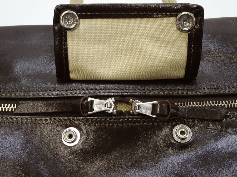 TOYS McCOY Bag Aviators Kit Bag Men's Steve McQueen Leather Duffle Bag TMA2320 Drak-Brown