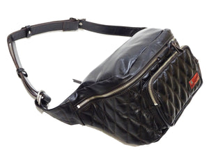 TOYS McCOY Bag Men's Casual Genuine Horsehide Quilted Leather Sling Bag Waist Pack TMA2327 Black