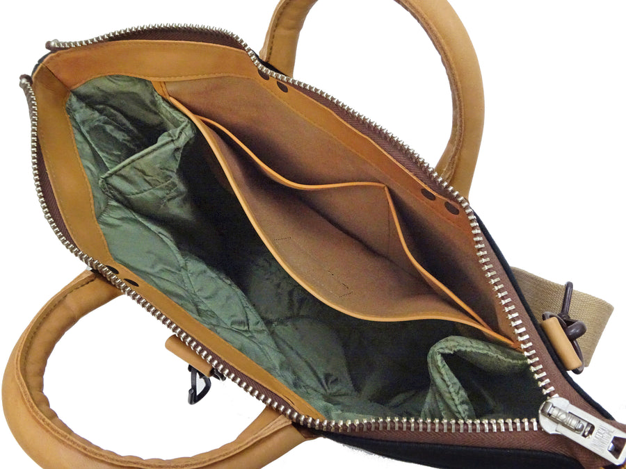 TOYS McCOY Bag Men's Casual Corded-Cotton Jungle Cloth Canvas Shoulder Bag Inspired by USAF Military Helmet Bag TMA2333 Black