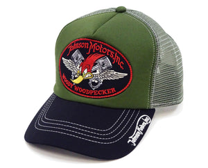 TOYS McCOY Cap Men's Casual Johnson Motors Woody Woodpecker Mesh Cap Mesh Back Baseball Hat TMA2402 Olive