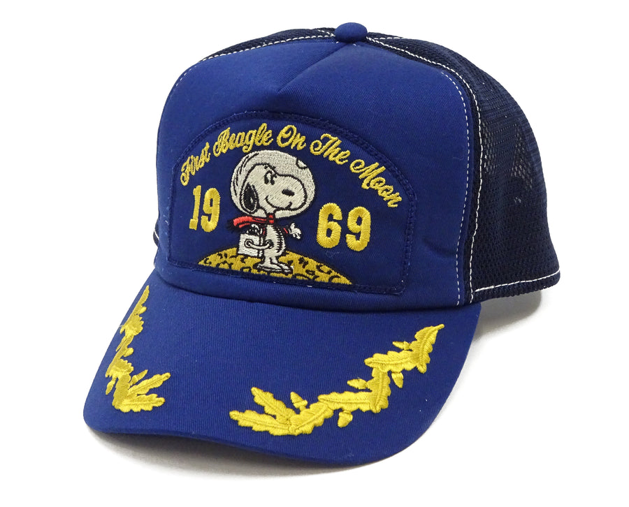 TOYS McCOY Cap Men's Casual 1969 Snoopy Astronaut Mesh Cap Mesh Back Baseball Hat TMA2403 Navy-Blue