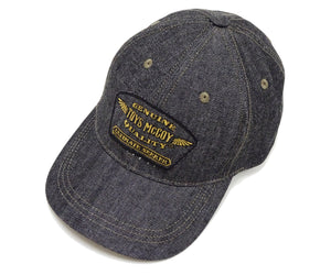 TOYS McCOY Denim Cap Men's Brand Logo Embroidered Patch Baseball Hat TMA2404 Black Denim