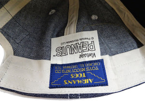 TOYS McCOY Denim Cap Men's Snoopy x USN Denim Baseball Hat TMA2410 Deep Blue Indigo