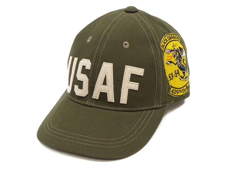 TOYS McCOY Cap Men's Casual USAF Military Patch Custom Cotton Oxford No-Mesh Baseball Cap TMA2412 Olive