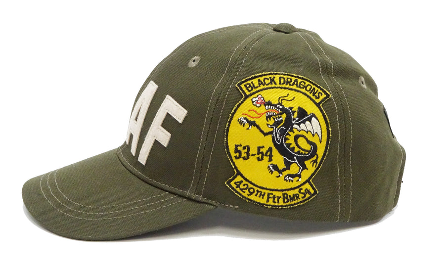 TOYS McCOY Cap Men's Casual USAF Military Patch Custom Cotton Oxford No-Mesh Baseball Cap TMA2412 Olive