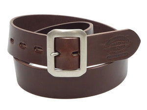 TOYS McCOY Men's Casual Leather Belt - 38mm Wide, 4mm Thick Steerhide Garrison Belt with Square Single Pin Buckle TMA2414 050 Brown