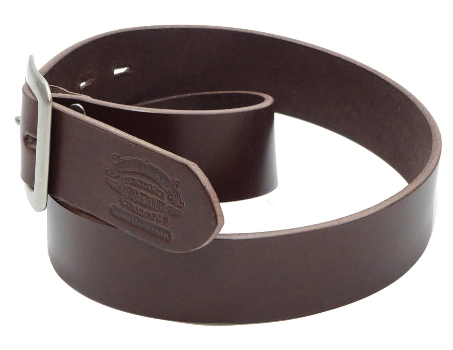 TOYS McCOY Men's Casual Leather Belt - 38mm Wide, 4mm Thick Steerhide Garrison Belt with Square Single Pin Buckle TMA2414 050 Brown