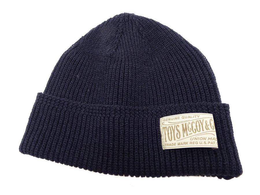 TOYS McCOY Watch Cap Men's Casual Wool Knit Hat With Fold-Up Cuff Inspired By Military Styles from WWII TMA2417 140 Dark-Navy-Blue (deep, rich navy-blue)