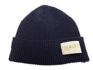 TOYS McCOY Watch Cap Men's Casual Wool Knit Hat With Fold-Up Cuff Inspired By Military Styles from WWII TMA2417 140 Dark-Navy-Blue (deep, rich navy-blue)