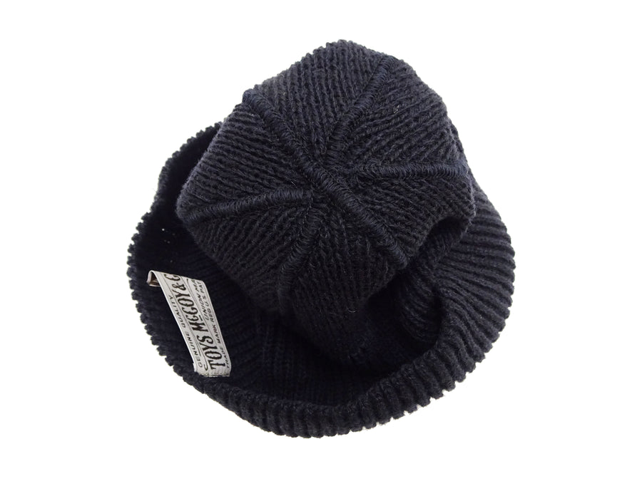 TOYS McCOY Watch Cap Men's Casual Wool Knit Hat With Fold-Up Cuff Inspired By Military Styles from WWII TMA2417 140 Dark-Navy-Blue (deep, rich navy-blue)