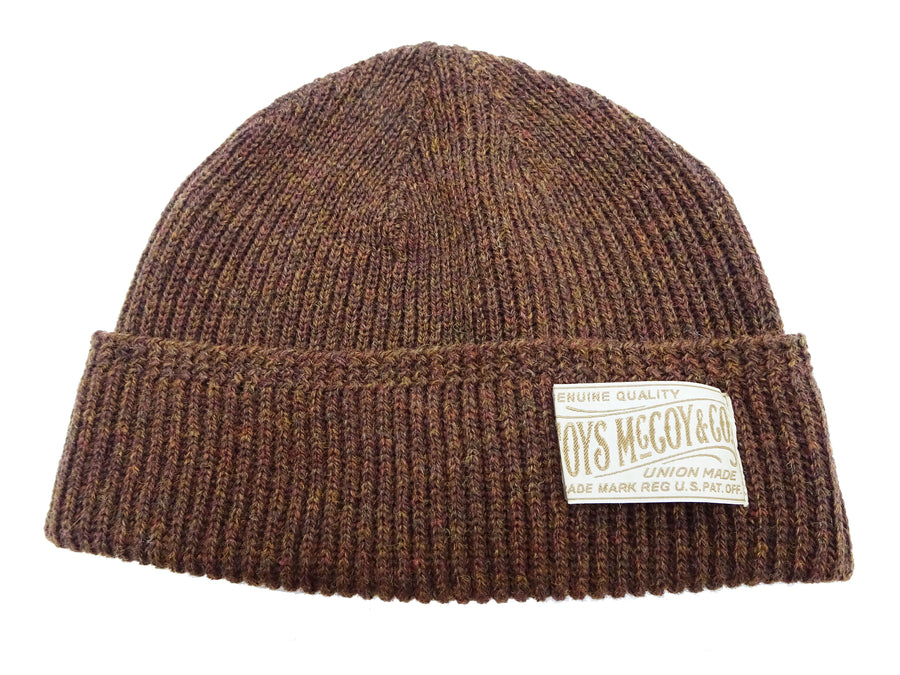 TOYS McCOY Watch Cap Men's Casual Wool Knit Hat With Fold-Up Cuff Inspired By Military Styles from WWII TMA2417 091 Maroon (reddish-brown)