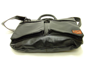 TOYS McCOY Men's Leather Shoulder Bag - U.S. Air Force Helmet Bag Style - TMA2418, 030 Black Horsehide x Nickel Zipper