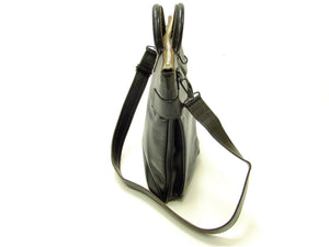 TOYS McCOY Men's Leather Shoulder Bag - U.S. Air Force Helmet Bag Style - TMA2418, 030 Black Horsehide x Nickel Zipper
