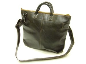 TOYS McCOY Men's Leather Shoulder Bag - U.S. Air Force Helmet Bag Style - TMA2418, 050 Brown Horsehide x Brass Zipper