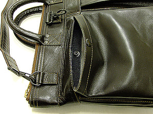 TOYS McCOY Men's Leather Shoulder Bag - U.S. Air Force Helmet Bag Style - TMA2418, 050 Brown Horsehide x Brass Zipper