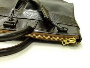 TOYS McCOY Men's Leather Shoulder Bag - U.S. Air Force Helmet Bag Style - TMA2418, 050 Brown Horsehide x Brass Zipper