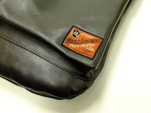 TOYS McCOY Men's Leather Shoulder Bag - U.S. Air Force Helmet Bag Style - TMA2418, 050 Brown Horsehide x Brass Zipper