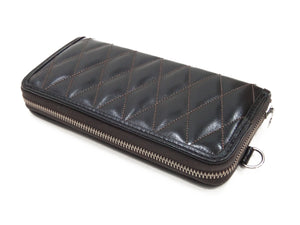 TOYS McCOY Wallet Men's Casual Quilted Leather Wallet Zip Around Long Wallet TMA2419 030 Black