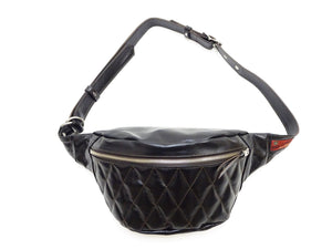 TOYS McCOY Bag Men's Casual Genuine Horsehide Quilted Leather Sling Bag Waist Pack TMA2422 030 Black