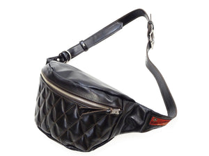 TOYS McCOY Bag Men's Casual Genuine Horsehide Quilted Leather Sling Bag Waist Pack TMA2422 030 Black