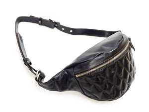 TOYS McCOY Bag Men's Casual Genuine Horsehide Quilted Leather Sling Bag Waist Pack TMA2422 030 Black