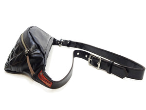 TOYS McCOY Bag Men's Casual Genuine Horsehide Quilted Leather Sling Bag Waist Pack TMA2422 030 Black
