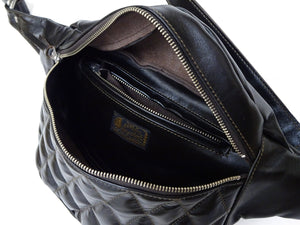 TOYS McCOY Bag Men's Casual Genuine Horsehide Quilted Leather Sling Bag Waist Pack TMA2422 030 Black