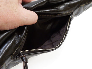 TOYS McCOY Bag Men's Casual Genuine Horsehide Quilted Leather Sling Bag Waist Pack TMA2422 050 Brown