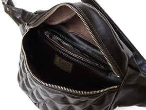 TOYS McCOY Bag Men's Casual Genuine Horsehide Quilted Leather Sling Bag Waist Pack TMA2422 050 Brown