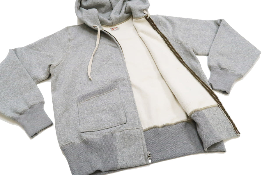 TOYS McCOY Plain Zip-Up Hoodie Men's Vintage Inspired Solid Zip Hooded Sweatshirt TMC2468 020 Gray