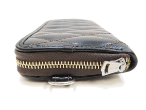 TOYS McCOY Zip-Around Long Leather Wallet Men's Casual Quilted Horsehide Leather Wallet with Three-Sided Zip TMA2506 030 Black