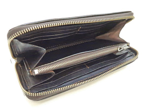 TOYS McCOY Zip-Around Long Leather Wallet Men's Casual Quilted Horsehide Leather Wallet with Three-Sided Zip TMA2506 050 Brown