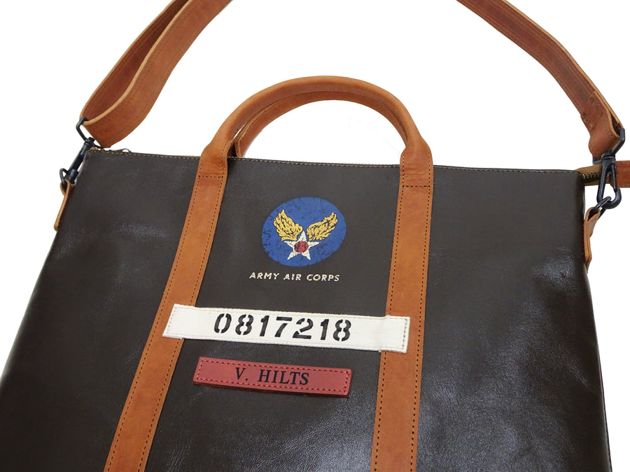 TOYS McCOY Men's Horsehide Leather Shoulder Bag - Inspired by Steve McQueen in The Great Escape - Made in Japan (TMA2521, 051 Dark Seal Brown)