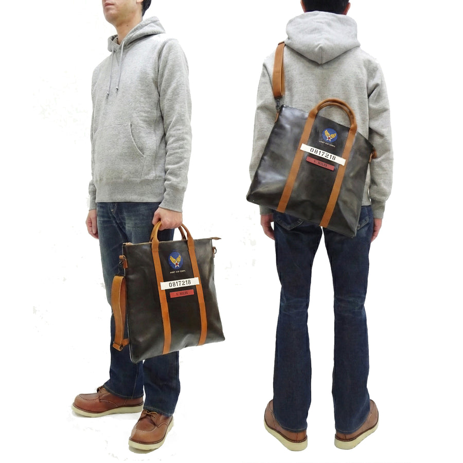 TOYS McCOY Men's Horsehide Leather Shoulder Bag - Inspired by Steve McQueen in The Great Escape - Made in Japan (TMA2521, 051 Dark Seal Brown)