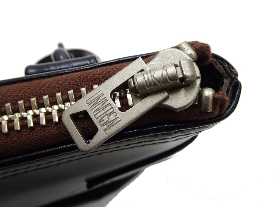 TOYS McCOY Men's Felix the Cat Leather Shoulder Bag - Black Horsehide, U.S. Air Force Helmet Bag Inspired, Made in Japan (TMA2523 031 Black)